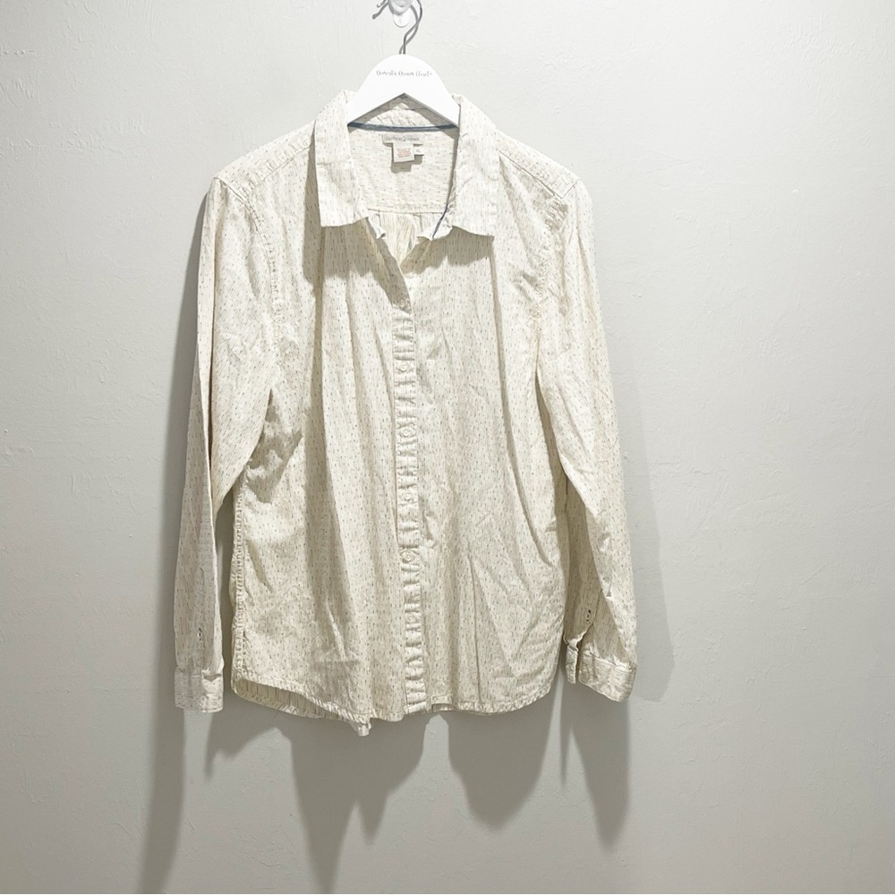 CARBON 2 COLBALT Men’s Ivory Multi Stitched Long Sleeve Button Down Shirt Sz XL